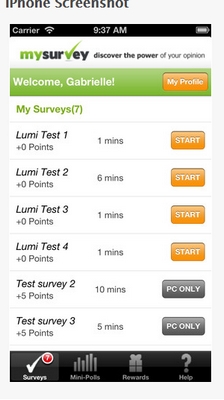 Survey Friendly Mobile App! MySurvey Mobile App