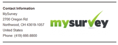Contact Information for MySurvey Panel Company's Contact Info Screenshot