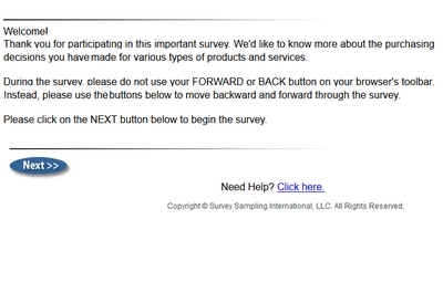 An example of an online survey conducted by SS Survey Spot sample questioner