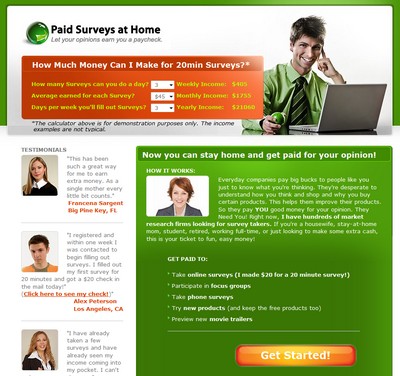 Avoid sites like paid-surveys-at-home.com like a plague! Paid Surveys at Home Screenshot