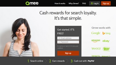 Screenshot of Qmee's website Qmee-screenshot
